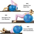 thumbnail image 5 of Fitness Ball, Peanut Ball, Exercise Ball, Yoga Ball, Pilates Ball, Core Training Ball and Physiotherapy Ball, Blue 90cm x 45cm, 5 of 5