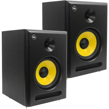 Seismic Audio  Pair of Active 8 Inch Studio Reference Monitors - 95 Watts RMS -