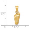 thumbnail image 2 of 14K Yellow Gold Diamond Cut Foot Charm, 2 of 2