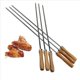 thumbnail image 2 of Brochetas de Acero Inoxidable BBQ Kebab con Manejars de Madera Palitos de Broche de Metal Reutilizables Planos con Bolsa de Almacenamiento 24 Piezas, 2 of 5
