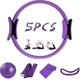 thumbnail image 1 of 5 Pcs Pilates Ring Set 14" Yoga Fitness Magic Circle Pilates Equipment for Home Workouts Fitness kit, 1 of 5
