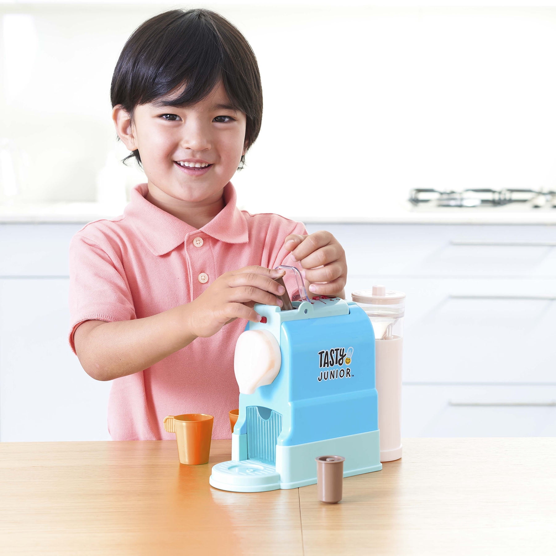 Tasty Jr – Kids Pretend Play Toy Coffee Maker Set w/ Lights & Sound - Ages 3+