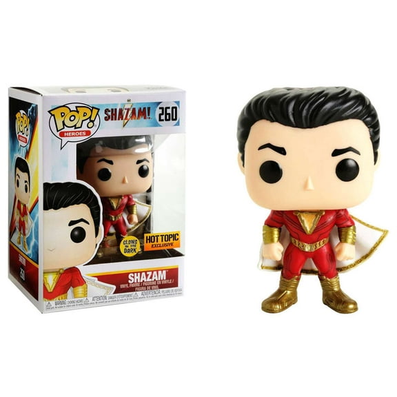 Funko Pop! Heroes Shazam Glow #260 Shazam! Hot Topic Exclusive