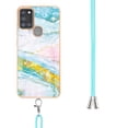 thumbnail image 3 of Allytech Case for Samsung Galaxy A21s, Galaxy A21S Case Cover, Luxury Marble Serious Rubber Shock-absorbing Drop Protection With Shoulder Strap Lanyard Case Cover for Samsung Galaxy A21s, Green Pink, 3 of 4