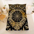 thumbnail image 5 of Homewish Skull Spider Web Queen Sheets,Baroque Damask Queen Sheet Sets,Black Golden,Halloween Bed Set,4 Pieces,1 Flat Sheet, 1 Fitted Sheet and 2 Pillowcases, 5 of 6