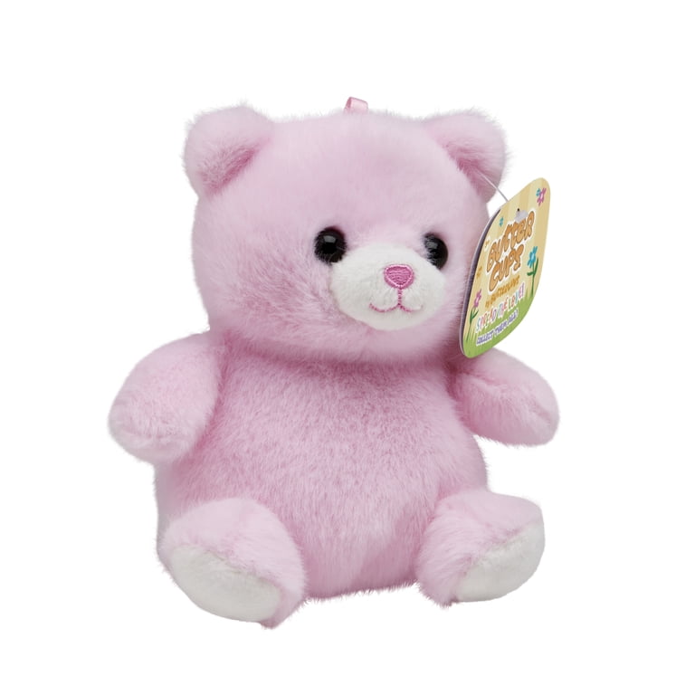 Buttercups Teddy Bear Plush Toy 4.5 Inch Small Stuffed Animal for Kids, Soft Pink Bear, Mini Plush Gift