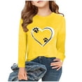 thumbnail image 2 of zbxnLI Girls Heart Long Sleeve Tee Tops Graphic T-Shirts Kids Girls Casual Crew Neck Tops Fall Winter, 2 of 4