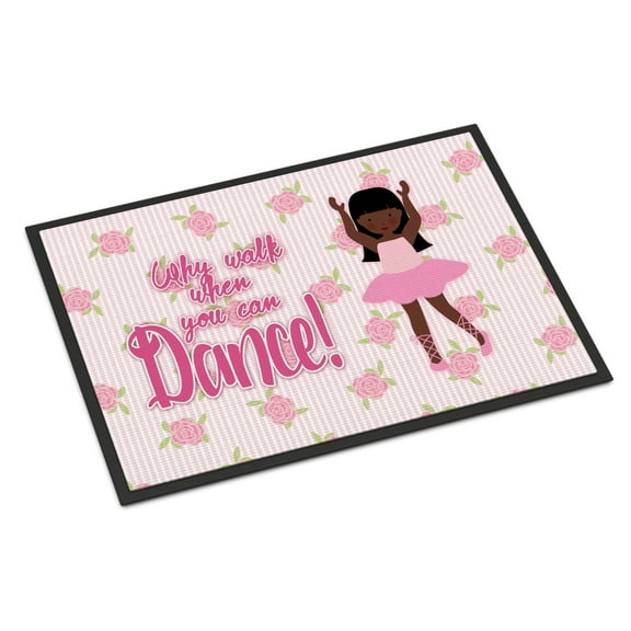 Carolines Treasures BB5389MAT Ballet Long Hair African American Door Mat Indoor Rug or Outdoor Welcome Mat 18x27 Doormat