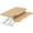 Bamboo/White, variant on VIVO Black Height Adjustable Standing Desk Monitor Riser 32" Sit Stand Tabletop