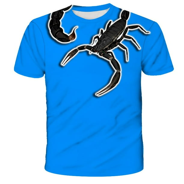 2022 Children's New Short Sleeve Scorpion 3D Printed T-Shirt Fashion Personality Carnivorous Unisex Casual Round Neck Pullover10T Gong Bohan LED
