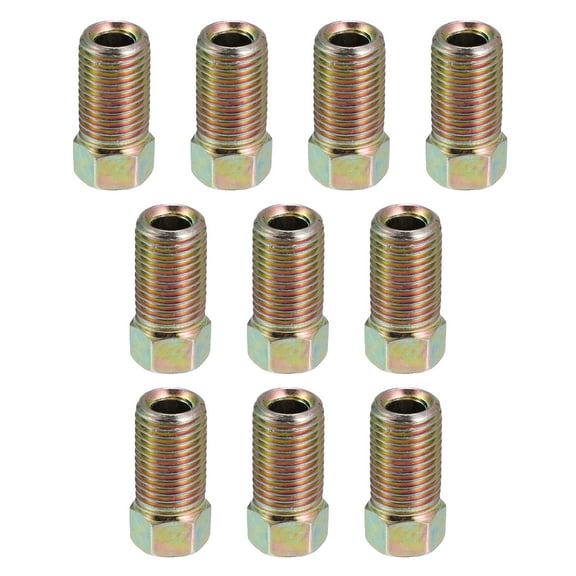 10pcs Motorcycle Brake Line Tube Fittings 3/8 x 24 UNF for 3/16" Hydraulic Brake Lines Union Durable