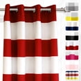 thumbnail image 2 of Cortinas DriftAway Rayas Rojas para Oscurecer la Habitación con Ojales x2, 2 of 9