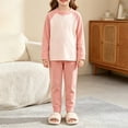 thumbnail image 5 of YunPes Unisex Kids Spring Fall Outfits Contrast Raglan Long Sleeve Pullovers & Pants Kids Soft Cozy Loungewear Set 2pcs, 5 of 6