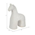 thumbnail image 3 of Decorative Horse Figurine - Textured Pottery & Cement Sculpture - Modern Casual Home Accent for Living Room, Bedroom, Office & Shelf Decor - 7" White, 3 of 11