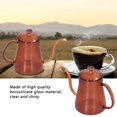 thumbnail image 2 of Hervidor de agua con cuello de cisne, tetera de vidrio de 600 ml con pico largo para café, teteras, teteras resistentes al calor con tapa para la cocina del hogar marrón, 2 of 5