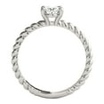 thumbnail image 4 of 2.00 Carat Oval Moissanite and Natural Round White Diamond Engagement Rings For Womens In 10K White Gold In Ring Size 7.5, 4 of 8