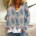 thumbnail image 1 of Chaqueta informal de manga larga sin capucha para mujer, cárdigan estampado a la moda, chaqueta informal de moda, camiseta de manga larga con cuello en V, chaqueta informal de manga larga con capucha,, 1 of 5