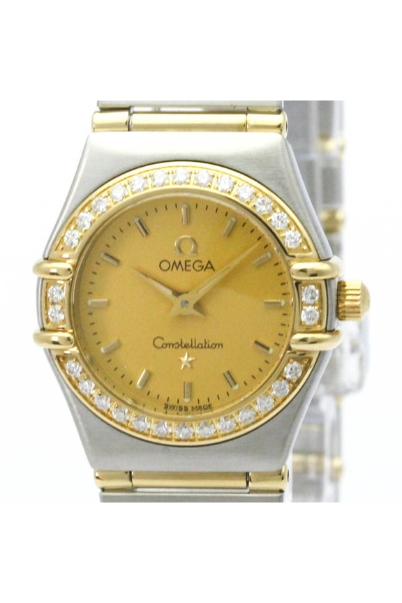 Pre-Owned OMEGA Constellation Diamond 18K Gold Steel Watch 1267.10 Polished