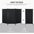 thumbnail image 3 of HOMCOM 3-Panel Room Divider Folding Privacy Screen Separator Partition Wall for Indoor Bedroom Office 100" x 72" Black, 3 of 9