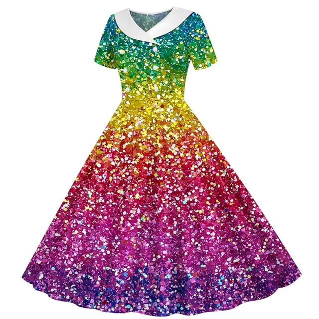 LOVZFMLL Robe d'Été à Manches à Volants pour Filles, Tenue d'Été pour Enfants 4-14T