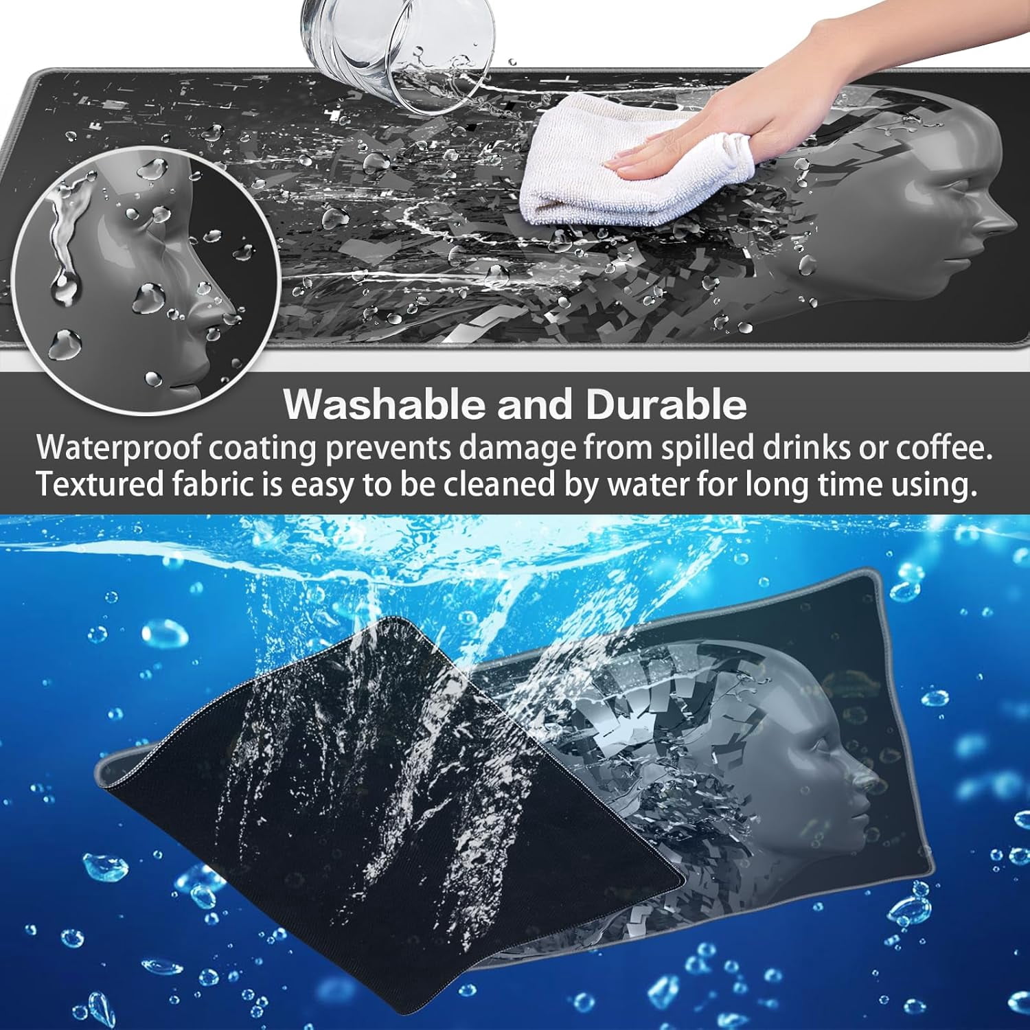 Gaming Mouse Pad, Large Extended Mouse Pad Big Computer Mousepad for Home Office Gaming Work 31.5x15.7inch