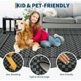 thumbnail image 3 of Washable Kitchen Runner Rug 2x8, Black Runners for Hallway, Non Slip Boho Soft Bathroom Stain Resistant Throw Mat Bordered Carpet Runner for Laundry Entryway Bedroom 2'x8' Black, 3 of 7