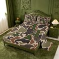 thumbnail image 2 of meiyoeat Camouflage Duck Monogram A Bed Sheets For Boys,Hunting Themed Initial Full Size Sheets,4 Pieces,1 Flat Sheet,1 Fitted Sheet and 2 Pillowcases, 2 of 6