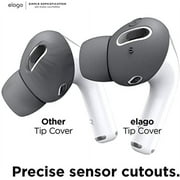 Elago Earbud Cover Plus with Integrated Tips, for AirPods Pro, Dark Grey, 12 Counts