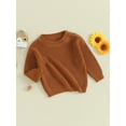 thumbnail image 3 of Bagilaanoe Toddler Baby Girl Boy Knitted Sweater Long Sleeve Pullover 3M 6M 12M 18M 24M 3T Kids Warm Jumpers Tops Fall Loose Knitwear, 3 of 9