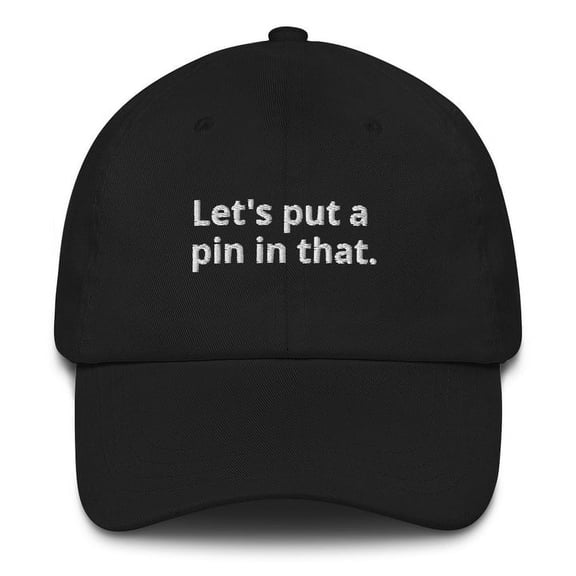 Lets put a pin in that - Embroidered Hat