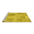 thumbnail image 2 of Ahgly Company Machine Washable Indoor Square Patchwork Yellow Transitional Area Rugs, 8' Square, 2 of 4