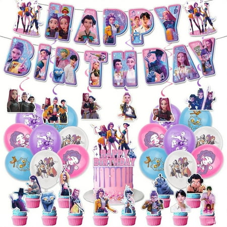 Birthday Party Decoration Set Complete Kit with Banner Balloons Cake Topper Cartoon Theme Durable Safe Supplies for Kids Adults Easy Setup Festive Celebration Birthday Party Decoration Set Complete Kit with Banner Balloons Cake Topper Cartoon Theme Durable Safe Supplies for Kids Adults Easy Setup Festive Celebration