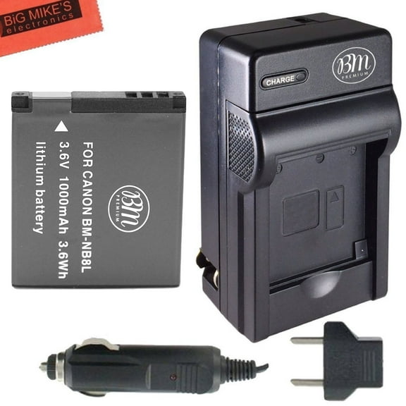 BM Premium NB-8L Battery & Charger Kit for Canon PowerShot A2200 IS, A3000 IS, A3100 IS, A3200 IS, A3300 IS Digital Camera