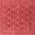thumbnail image 1 of Ahgly Company Indoor Square Oriental Red Industrial Area Rugs, 4' Square, 1 of 4