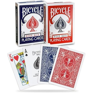 Bicycle Rider Back Playing Cards, Standard Index, Poker Cards, Premium Playing Cards, Red & Blue, 2 Count (Pack of 1)