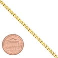 thumbnail image 2 of The Bling Factory 3mm 14k Yellow Gold Plated Flat Curb Chain Bracelet, 7 inches C87, 2 of 2