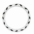 thumbnail image 2 of White Sterling Silver Ring Band Stackable Black Cubic Zirconia CZ Round, 2 of 4