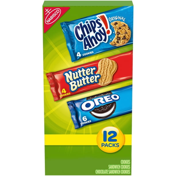 Nabisco Cookie Variety Pack, OREO, Nutter Butter, CHIPS AHOY!, 12 Snack