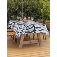 thumbnail image 3 of Outdoor Tablecloth with Umbrella Hole for Patio/Picnic/Party/Camping, Navy Blue Monstera Deliciosa Waterproof Table Cloth Rectangle Table Cover Washable, Tropical Summer Botanical (54"x 80"), 3 of 9