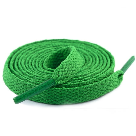 Green 2 Pair Flat Shoe laces Shoelaces for Athletic Running Sneakers Shoes Boot Strings Quickwittc Quickwittc