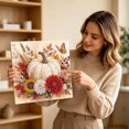 thumbnail image 4 of Thanksgiving Pearl Gem Art Painting Kit, 10x10in Framed DIY Bead Art, Pumpkin Fall Harvest Wall Decor for Beginners, 4 of 5
