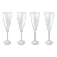 Set of Four 16 Inch Tall Clear Glass Champagne Flute Vases by Leon Korol Company