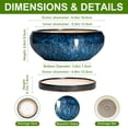 thumbnail image 5 of Ordivic 6 inch Blue Glaze Round Ceramic Bonsai Pot with Drainage Hole & Saucer, Decorative Indoor Planter for Home Living Room Decor, 5 of 8