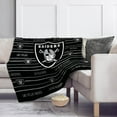 thumbnail image 2 of Las Vegas Raiders 50'' x 60'' Logo Stripe Flannel Fleece Blanket, 2 of 3