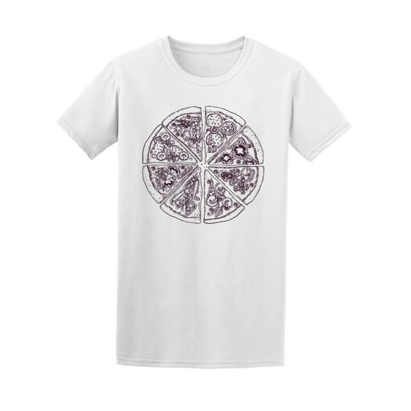 Pizza Divided Into Eight Slices Tee Men's -Image by Shutterstock