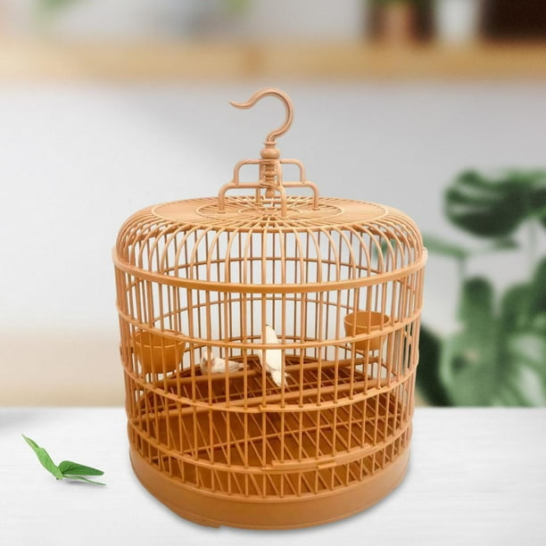 Jaula de pájaros,Jaula redonda para pájaros Jaula para loros Cacatúas,Jaula colgante portátil con taza de comida de fácil instalación,Jaula decorativa para pájaros,decoración del