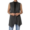 thumbnail image 1 of TheMogan Women's Long Vests Sleeveless Draped Lightweight Open Front Cardigan, 1 of 7