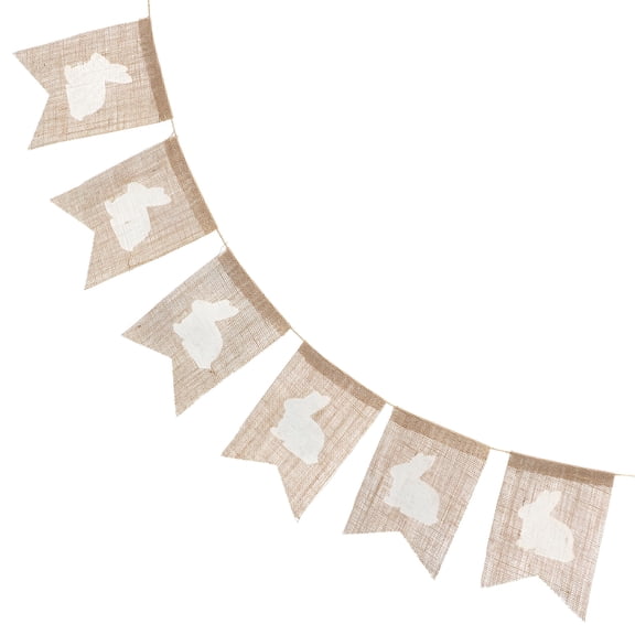 AUQ Easter Rabbit Bunny Banner Hanging Easter Flag Decoration Easter Party Favor