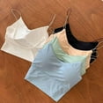 thumbnail image 6 of 1pc Women Sexy Solid Color Camisole Ice Silk Tube Seamless Sports Tank Top Wireless Underwear Padded Bra Bralette Vest, 6 of 9