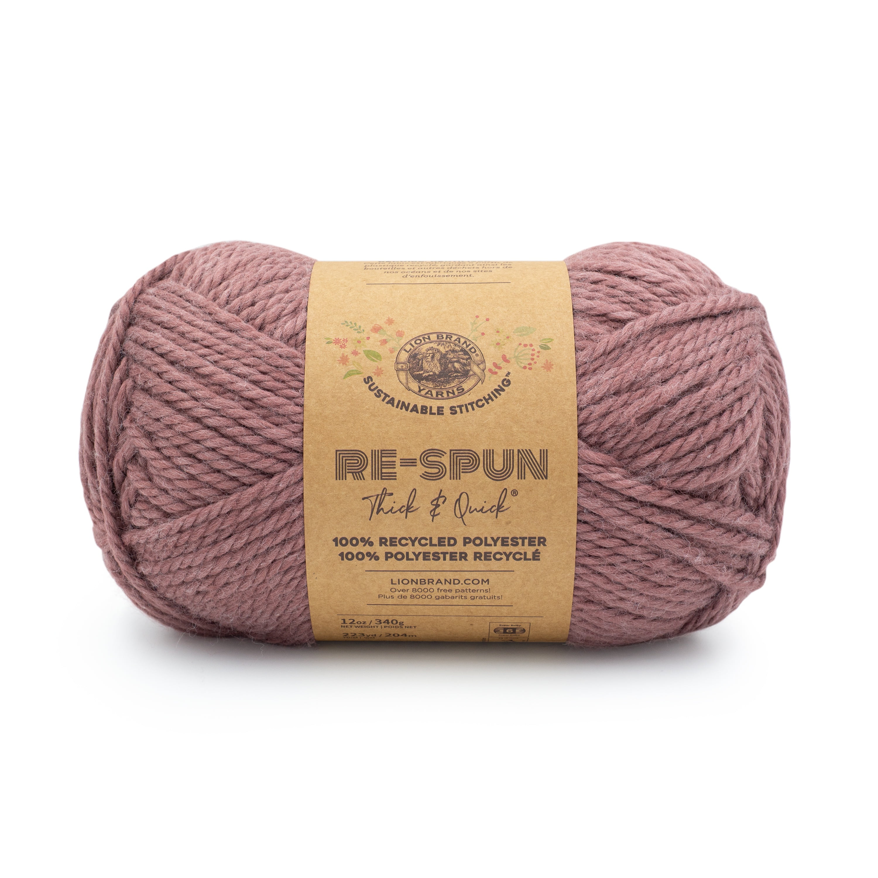 Lion Brand Yarn ReSpun Thick & Quick Sunshine (6 skeins), Hazelwood (6 skeins), Cameo (6 pieces) 18-Piece Assorted Displayer